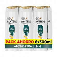 Pack 6x Pantene Champú Anticaspa + Acondicionador + Tratamiento 3en1 Pro-V