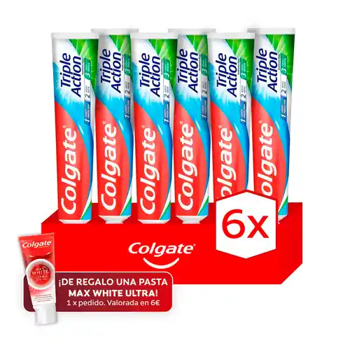 Pack 6x Pasta de dientes Colgate Triple Action sólo 7,69€ + ENVIO GRATIS APP