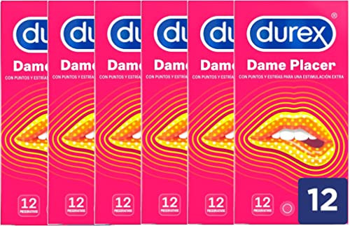 Pack 6x12 Preservativos Durex Dame Placer Con Puntos Y Estrías 2679