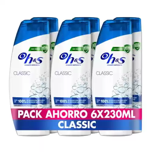 Pack 6x230ml H&S Champú Anticaspa Classic