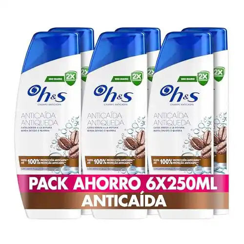 Pack 6x250ml H&S Champú Anticaspa Anticaída