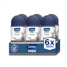 Pack 6x50ml Desodorante Roll-On Sanex Men invisible