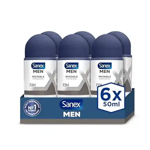 Pack 6x50ml Desodorante Roll-On Sanex Men invisible