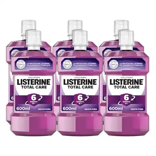Pack 6x600ml Enjuagues bucales Listerine Total Care Menta Pura