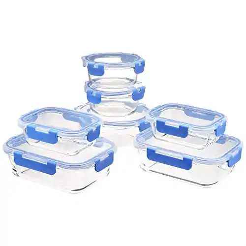 Pack 7 recipientes de vidrio Amazon Basics