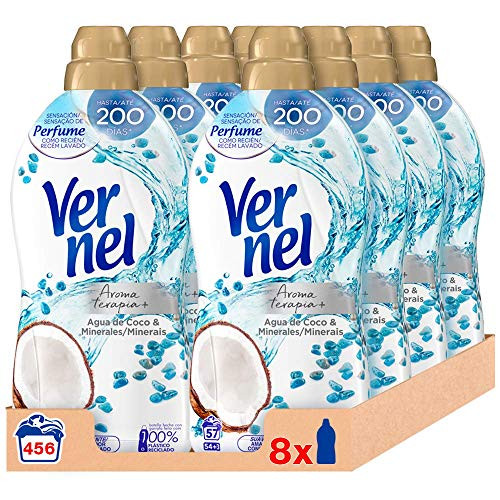 Pack 8 botellas Vernel Suavizante Aromaterapia Agua de Coco & Minerals (compra recurrente)