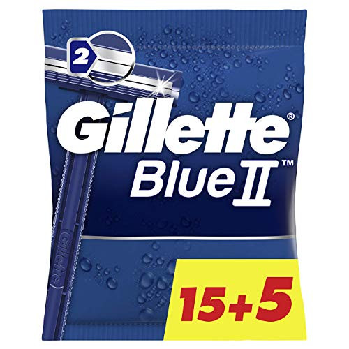 Pack 80 cuchillas de afeitar desechables Gillette Blue II (4x20)