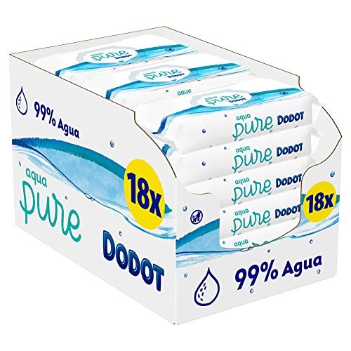 18 paquetes de Dodot Toallitas Aqua Pure (en total 864 Toallitas) - a 2 cent la toallita