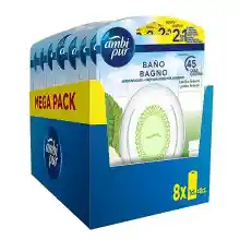 Pack 8x ambientadores Ambipur para Baño (8 x 45 días), Fragancia Hierba Fresca