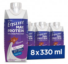 Pack 8x Ensure Max Protein - Alto contenido en proteínas, batido nutricional, sabor a chocolate