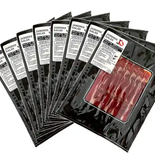 Pack 8x Sobres de 100g de Paleta Bellota 100% Ibérica