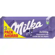 Pack 9 tabletas de 100g Milka Chocolate con Leche de los Alpes
