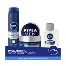 Pack ahorro NIVEA MEN Protege & Cuida: Espuma de Afeitar + Crema Hidratante + After Shave + Crema NIVEA MEN
