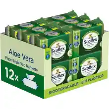 Pack de 12x Papel Higiénico Húmedo Scottex Aloe Vera (792 toallitas)