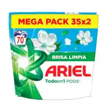 Pack de 2 Ariel PODS Todo En 1 Brisa Limpia (70 cápsulas)