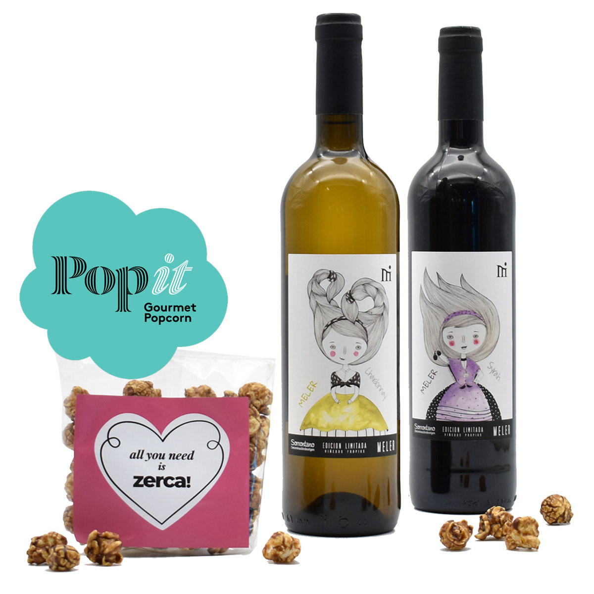 Pack de 2 Botellas D.O. Somontano y Palomitas POPIT