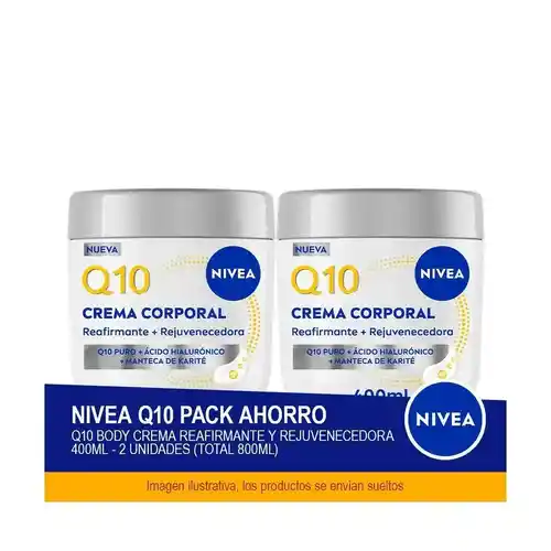 Pack de 2 cremas corporales NIVEA Q10 Reafirmante y Rejuvenecedora (800ml)