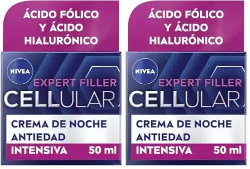 Pack de 2 cremas de noche Nivea Cellular Expert Filler (50 ml) con ácido hialurónico