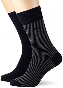 Pack de 2 pares de Calcetines Calvin Klein Crew Fine Striped para Hombre