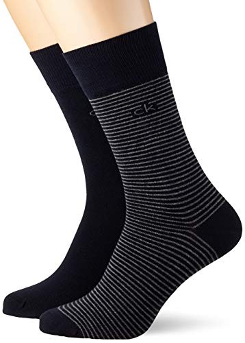 Pack de 2 pares de Calcetines Calvin Klein Crew Fine Striped para Hombre
