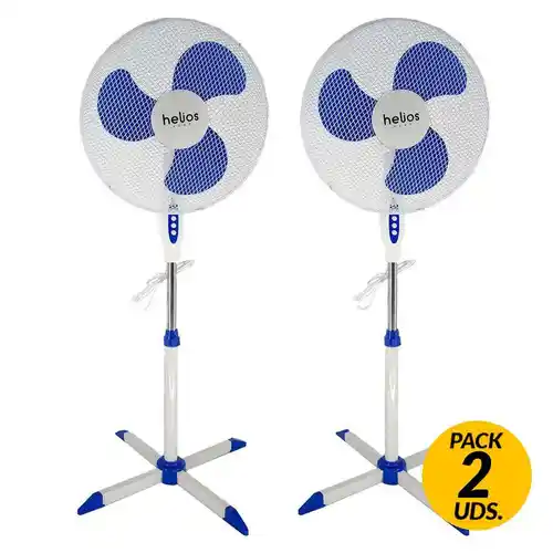 Pack de 2 ventiladores de pie Levante FS-40-A2 Helios Home 16" 45W blanco 125 cm
