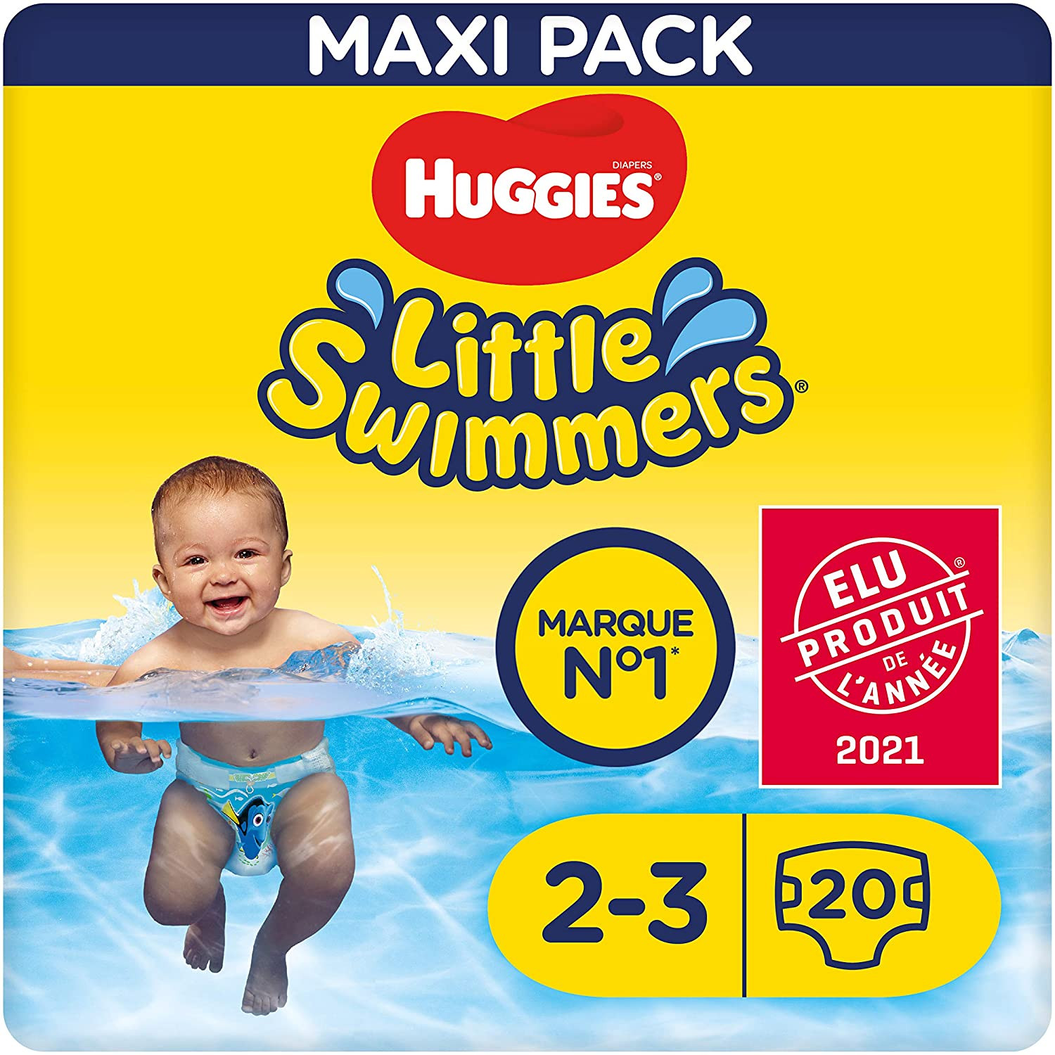 Pack de 20 pañales bañadores desechables de Huggies Little Swimmers (Talla 2-3)