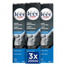 Pack de 3 envases de crema depilatoria Veet Men