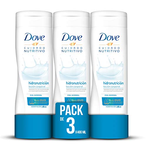 Pack de 3 envases de Dove Loción Hidronutrición para pieles normales