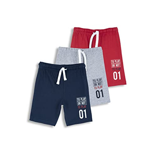 Paquete De 3 Pantalon Cortos De Algodón M&S (2-3 Años): Rayas, Cereza