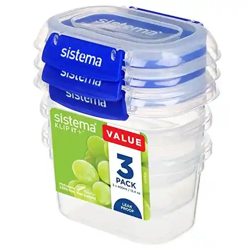 Pack de 3 recipientes Sistema Klip It Plus (400 ml) herméticos