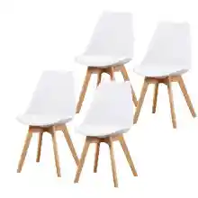 Pack de 4 sillas Fina - Patas de Madera - Estilo nórdico
