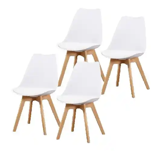 Pack de 4 sillas Fina - Patas de Madera - Estilo nórdico