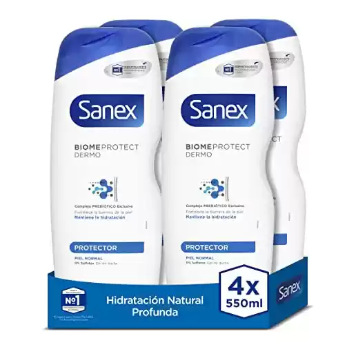 Pack de 4x botes de 550ml gel de ducha Sanex Biomeprotect Dermo Protector
