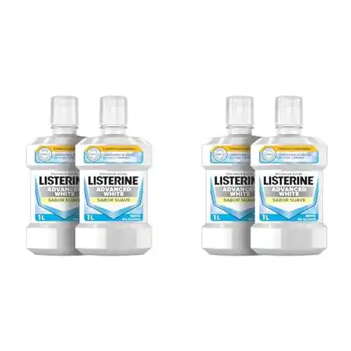 Pack de 4x1L Enjuague bucal Listerine Advanced White