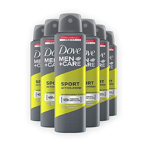 Pack de 6 Desodorante Dove antitranspirante Sport Active y Fresh de Men+Care, 150 ml unidad