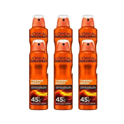 Pack de 6 desodorantes L'Oréal Paris Men Expert Thermic Resist 72h