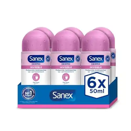 Pack de 6 desodorantes Sanex Invisible