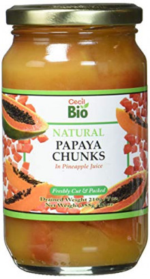 Pack de 6 envases de trozos de papaya natural Cecil Bio