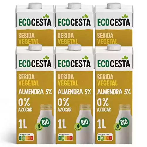Pack de 6 Unidades de 1 L de Bebida Ecológica Vegetal de Almendra Ecocesta - Sin Azúcar Añadido y Sin Gluten