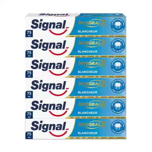 Pack de 6x Pasta de Dientes blanqueadora Signal Integral 8