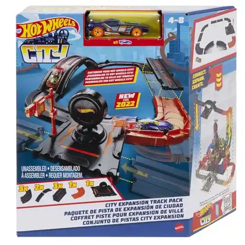 Pack de pistas Hot Wheels City para acción y diversión.
