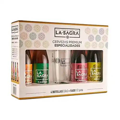 Pack Degustación La Sagra con 4 Cervezas + Vaso