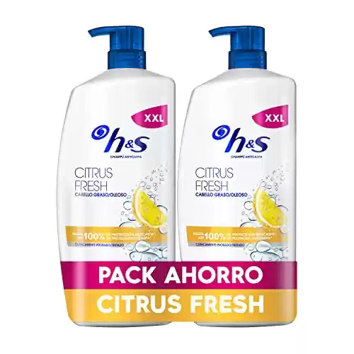 Pack H&S Champu Anticaspa Citrus - Champu Pelo Graso - 2x1000 ml
