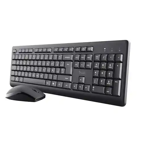 Pack Teclado y Ratón Inalámbrico Trust Taro QWERTY Español Negro