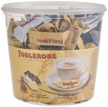 Pack Toblerone 110 barritas chocolate miniaturas Mix. Caja de 900g