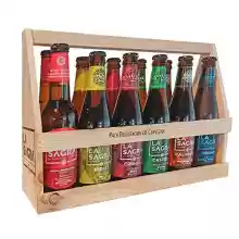 Pack variado de 12 cervezas La Sagra con estuche de madera