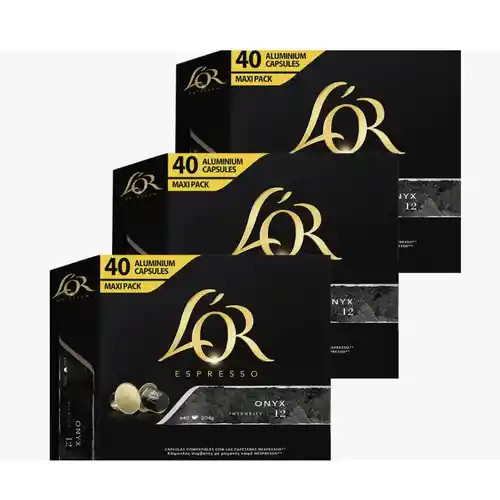 Pack x120 cápsulas L'OR Onyx compatibles con Nespresso