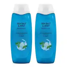 Pack x2 geles de ducha de sal marina y menta de 500 ml