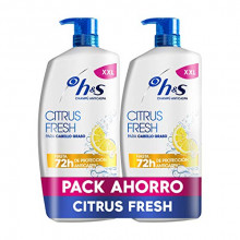 Pack x2 H&S Champú Citrus Fresh Anticaspa para Pelo Graso 1800 ml