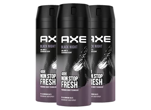 Pack x3 desodorantes para hombre Axe Black Night - sin sales de aluminio